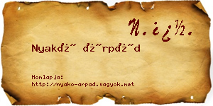 Nyakó Árpád névjegykártya